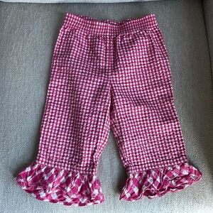 Hanna Andersson Pink Gingham Pants 4/100 size - Like new!